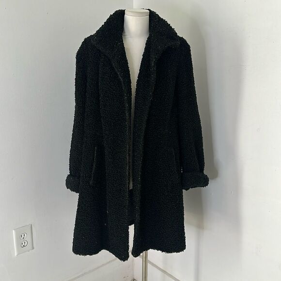 Vintage Black Persian Curly Sheep 40s/50s Swing Style Coat - Picture 1 of 8